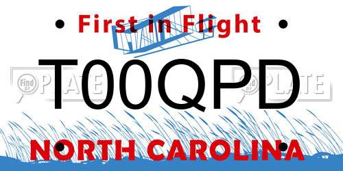 T00QPD North Carolina License Plate