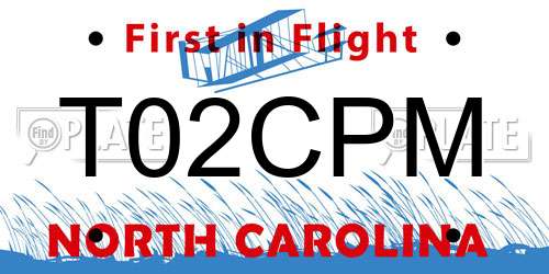 T02CPM North Carolina License Plate