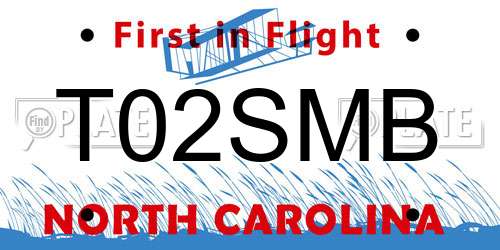 T02SMB North Carolina License Plate