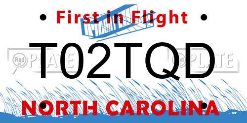 T02TQD North Carolina License Plate