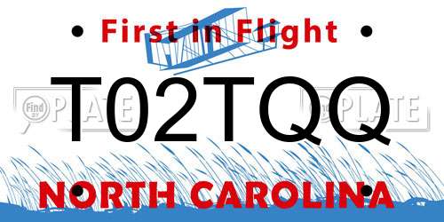 T02TQQ North Carolina License Plate