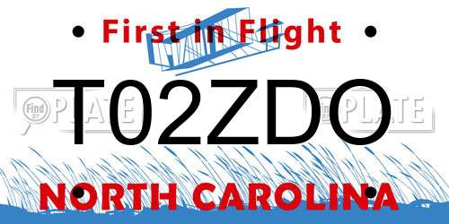 T02ZDO North Carolina License Plate