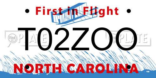 T02ZOO North Carolina License Plate
