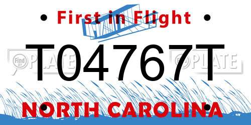 T04767T North Carolina License Plate