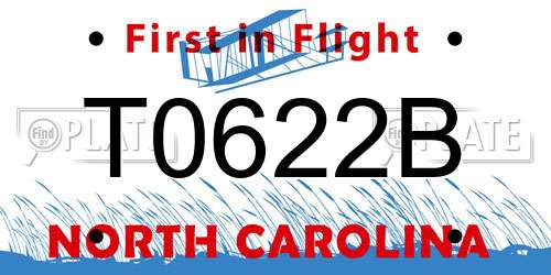T0622B North Carolina License Plate