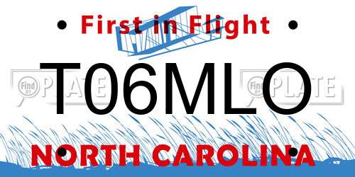T06MLO North Carolina License Plate