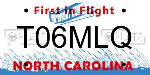 T06MLQ North Carolina License Plate