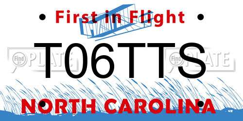 T06TTS North Carolina License Plate