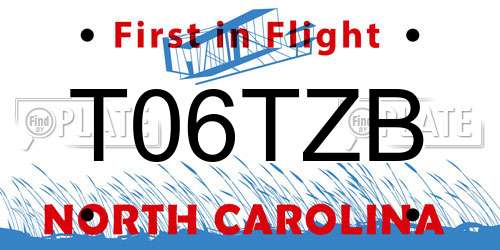 T06TZB North Carolina License Plate