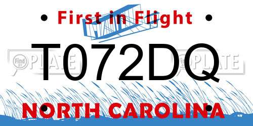 T072DQ North Carolina License Plate