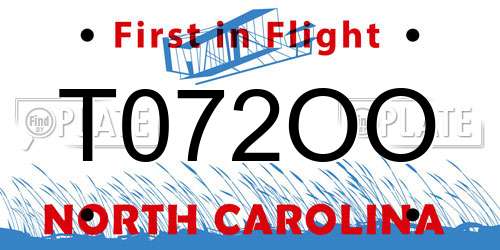 T072OO North Carolina License Plate