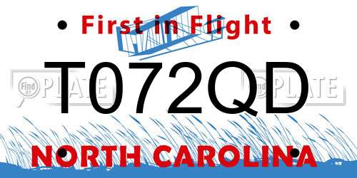 T072QD North Carolina License Plate