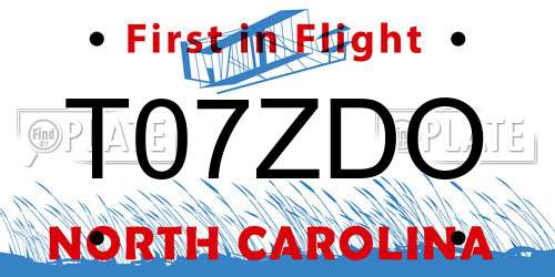 T07ZDO North Carolina License Plate