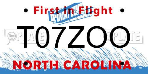 T07ZOO North Carolina License Plate