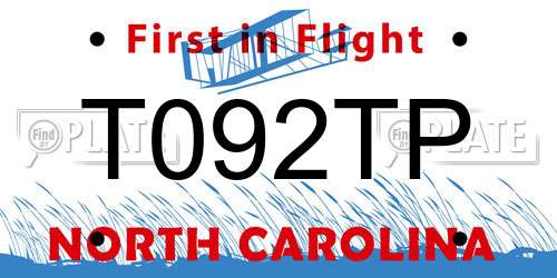 T092TP North Carolina License Plate
