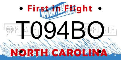 T094BO North Carolina License Plate