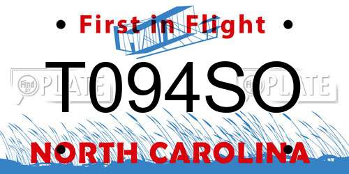 T094SO North Carolina License Plate