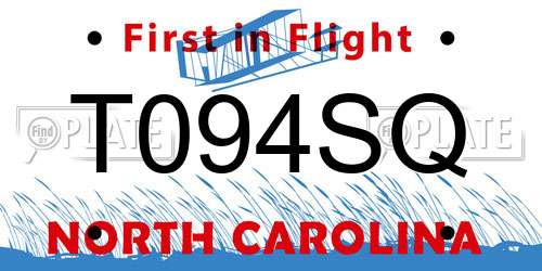 T094SQ North Carolina License Plate