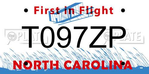 T097ZP North Carolina License Plate