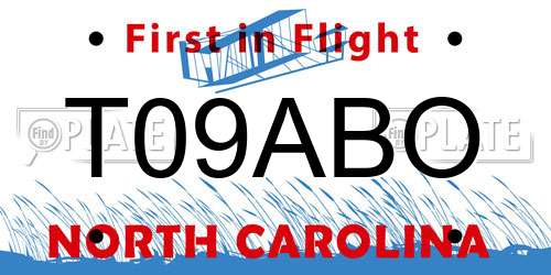 T09ABO North Carolina License Plate