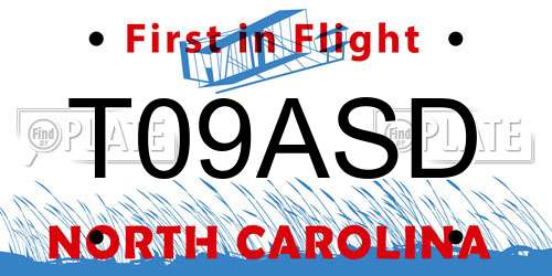 T09ASD North Carolina License Plate