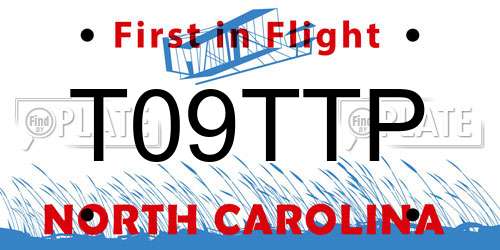 T09TTP North Carolina License Plate