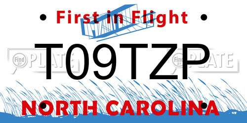 T09TZP North Carolina License Plate