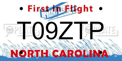 T09ZTP North Carolina License Plate