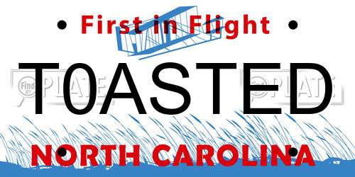 T0ASTED North Carolina License Plate