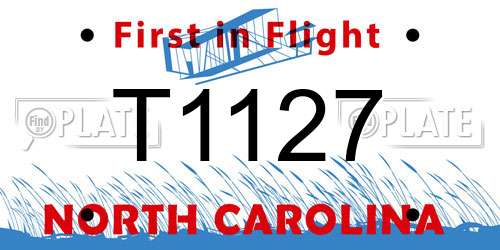 T1127 North Carolina License Plate