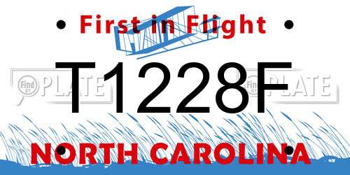 T1228F North Carolina License Plate