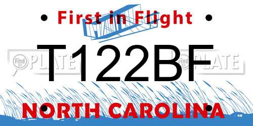 T122BF North Carolina License Plate