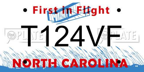 T124VF North Carolina License Plate