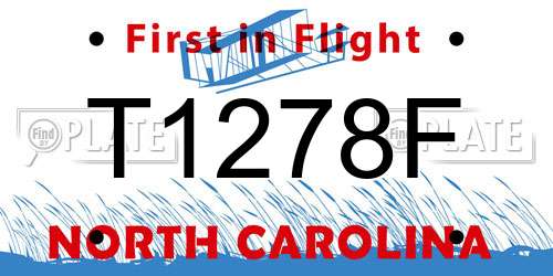 T1278F North Carolina License Plate