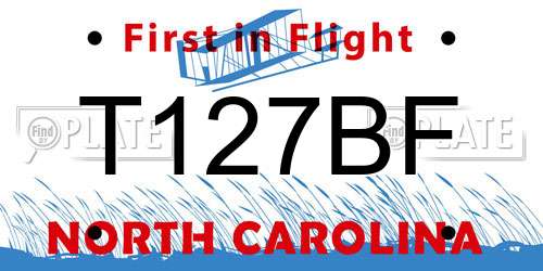 T127BF North Carolina License Plate