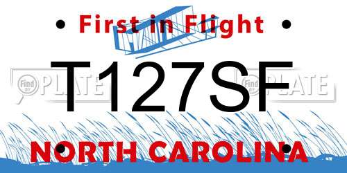 T127SF North Carolina License Plate
