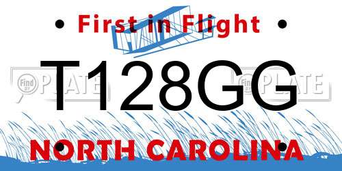 T128GG North Carolina License Plate