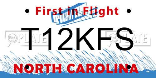 T12KFS North Carolina License Plate