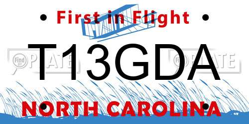 T13GDA North Carolina License Plate