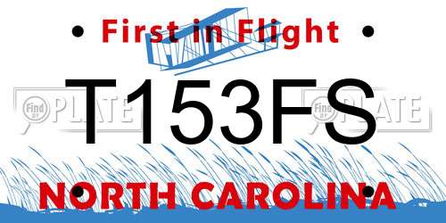 T153FS North Carolina License Plate