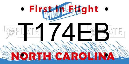 T174EB North Carolina License Plate