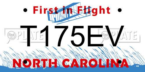 T175EV North Carolina License Plate