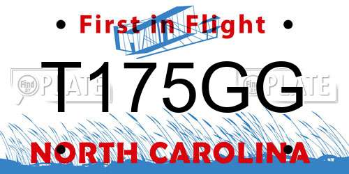 T175GG North Carolina License Plate