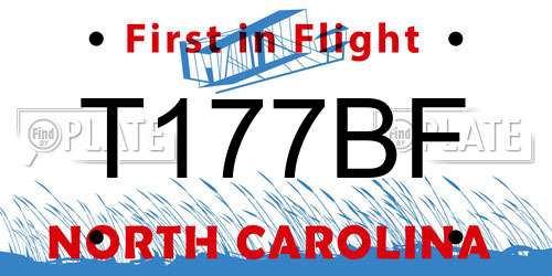 T177BF North Carolina License Plate