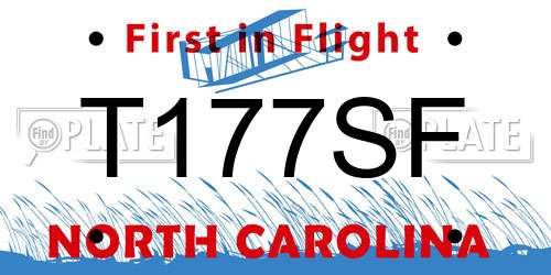 T177SF North Carolina License Plate