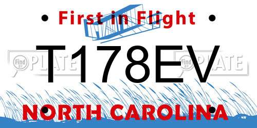 T178EV North Carolina License Plate