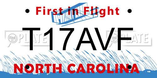 T17AVF North Carolina License Plate