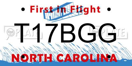 T17BGG North Carolina License Plate