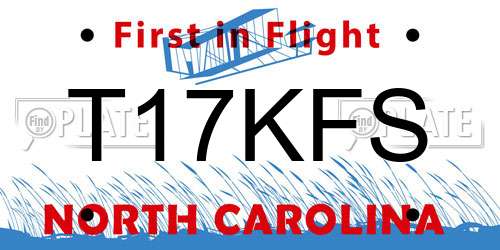 T17KFS North Carolina License Plate
