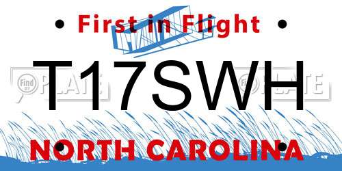 T17SWH North Carolina License Plate